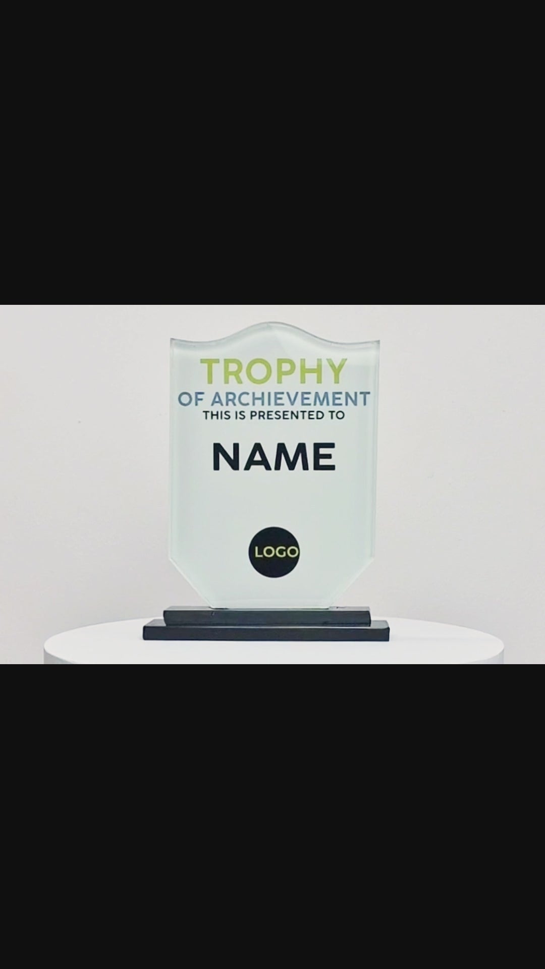 Personalised Crystal Shield - Wave Shape