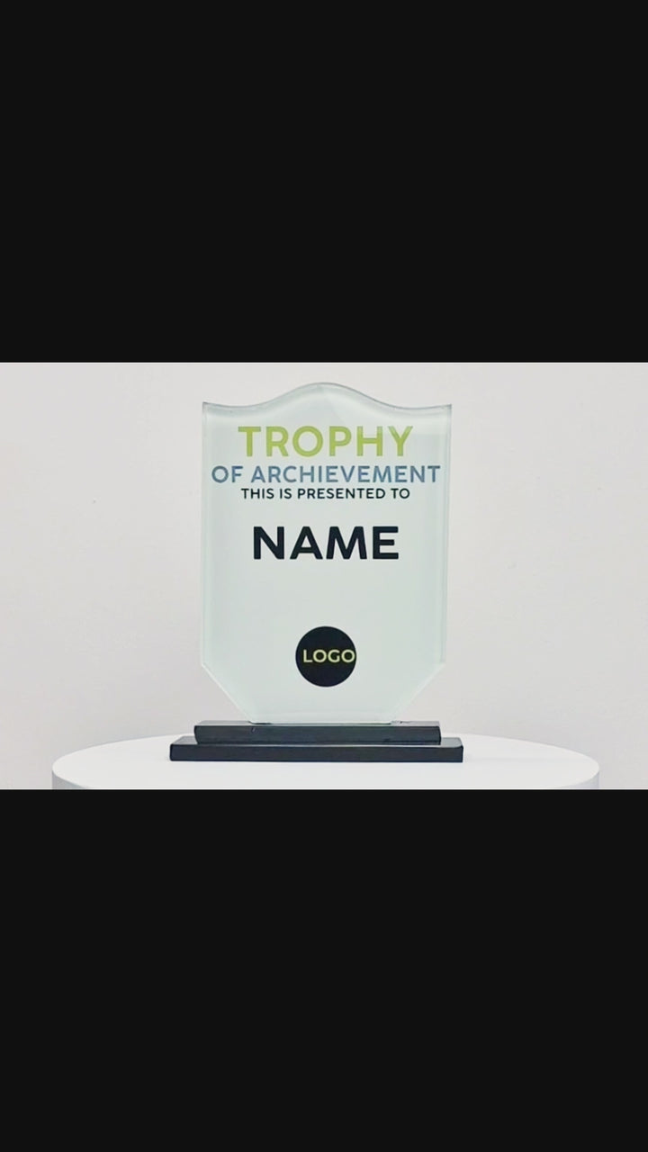 Personalised Crystal Shield - Wave Shape