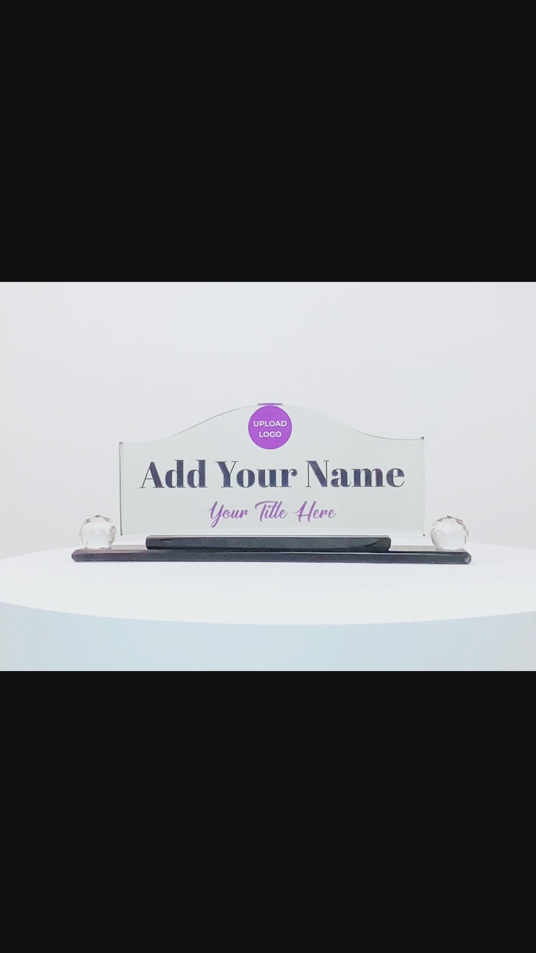 Wave Crystal Desk Name Plate
