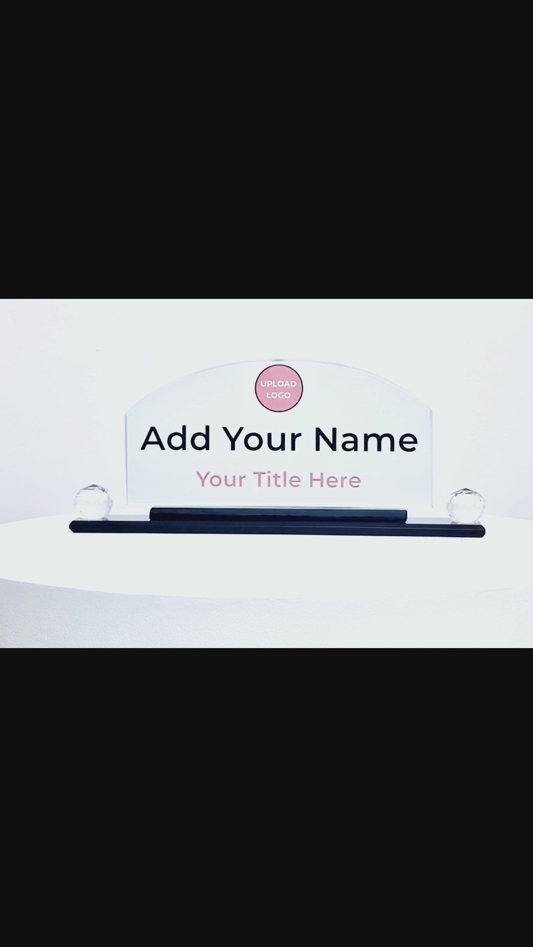 Arch Crystal Desk Name Plate
