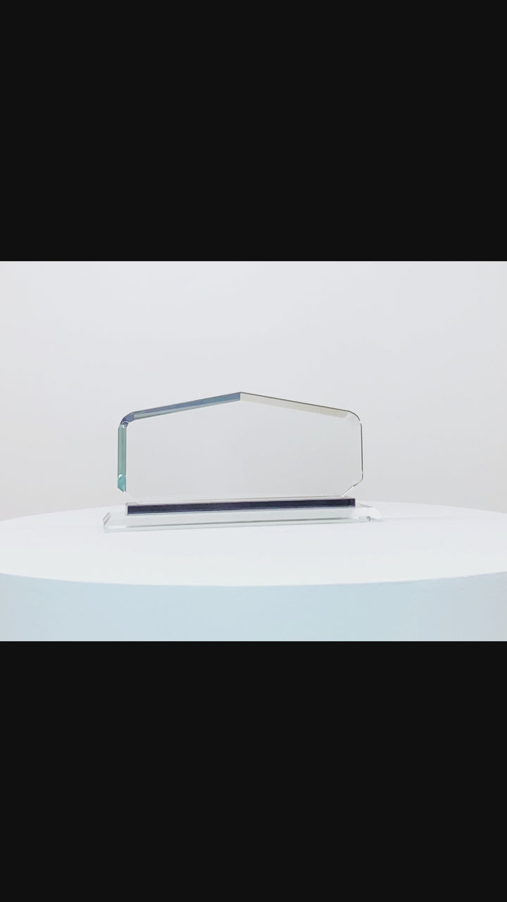 Modern Pyramid Premium Crystal Desk Name Plate