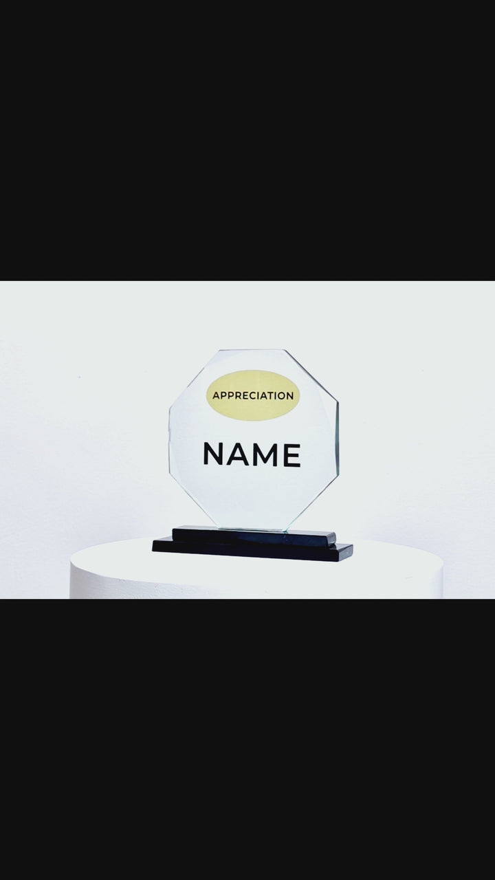 Personalised Crystal Shield - Sail Crystal Shape