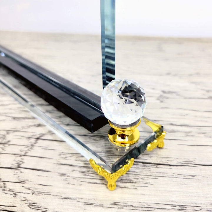 Premium Rounded Edges Crystal Desk Name Plate