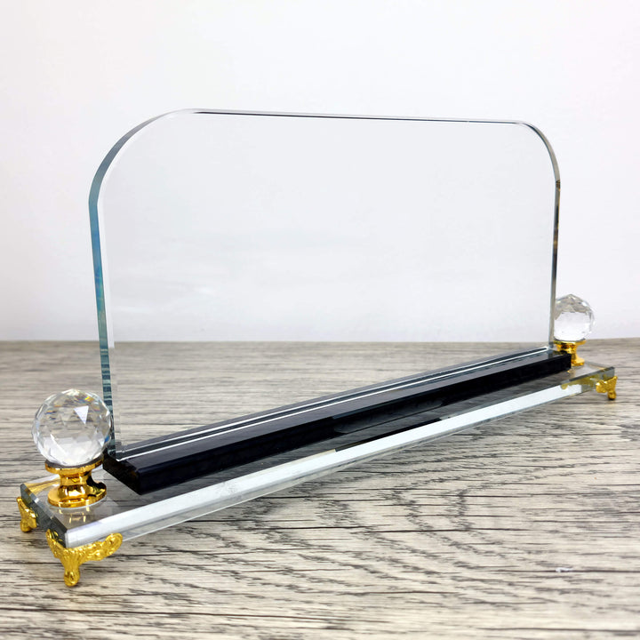 Premium Rounded Edges Crystal Desk Name Plate