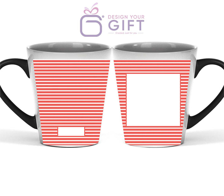 Stripes Name And Text Magic Latte Mug