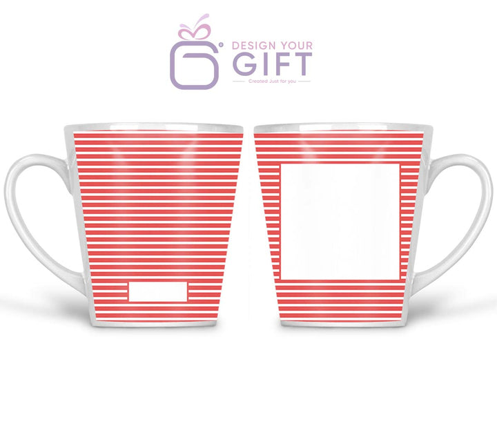 Stripes Name And Text Latte Mug