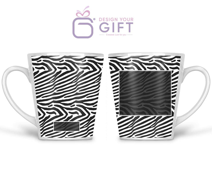 Zebra Name And Text Latte Mug