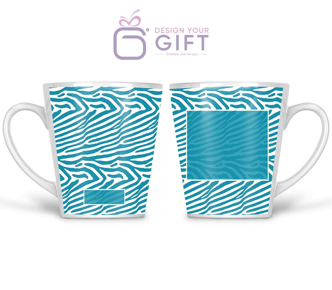 Zebra Name And Text Latte Mug