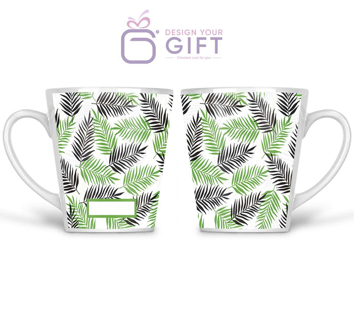 Tropical Leaves Name Latte Mug